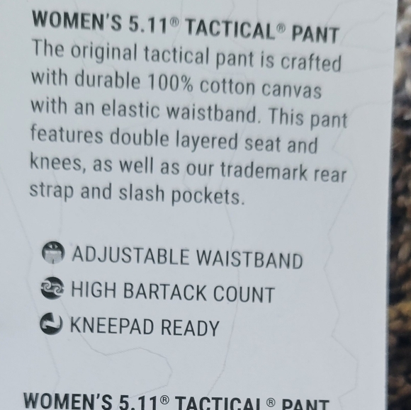 5.11 Tactical Series Relaxed Fit Khaki Cargo-Style Pants - Picture 6 of 10
